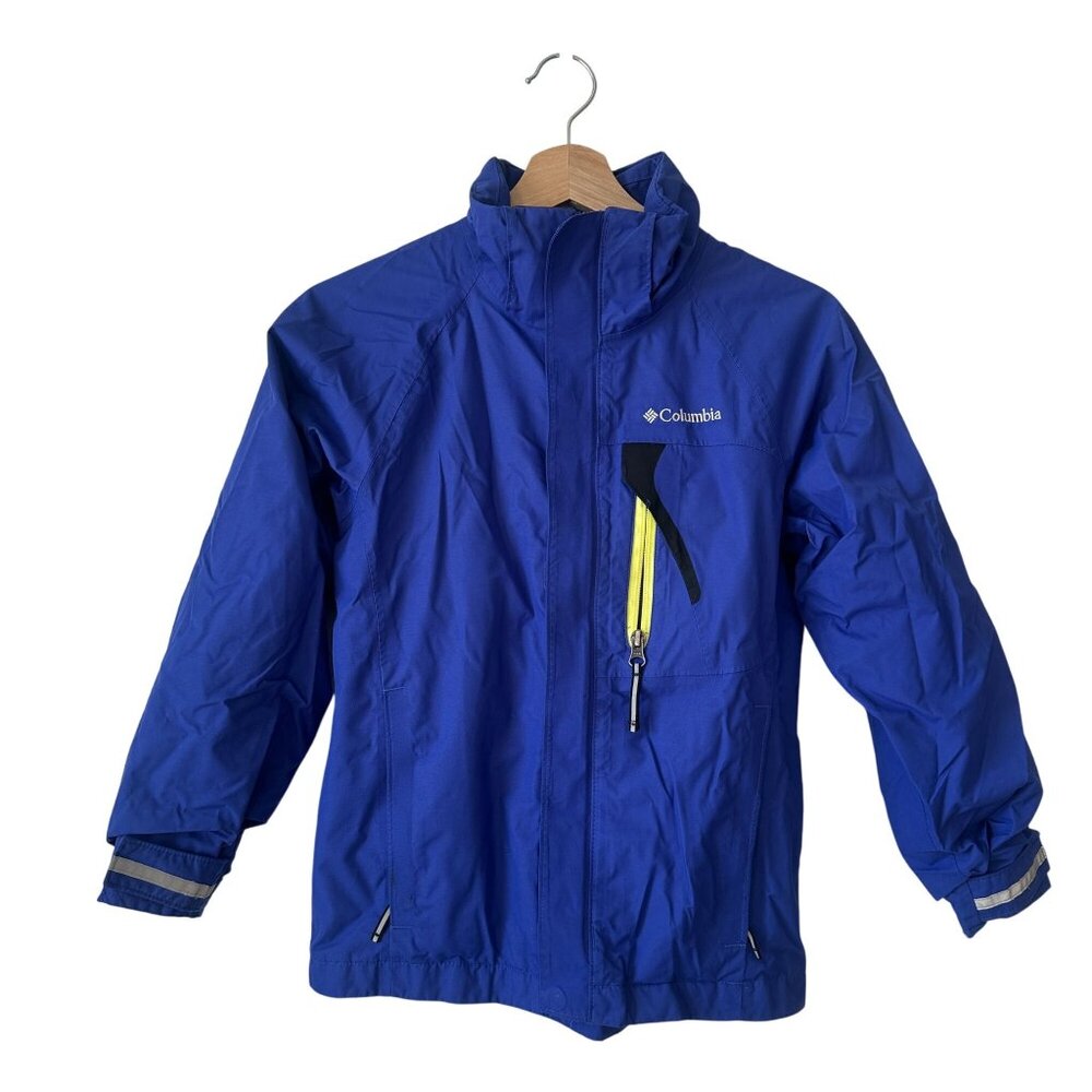 Columbia Youth Blue Waterproof Jacket W/ Zip Pockets SMALL 8-10